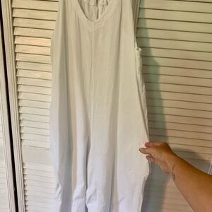 EUC White Sleeveless Romper Size L